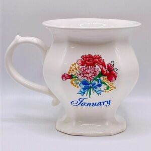 1996 Avon Flower of the Month Mug in Box.. January Unused